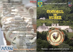 Tărgul Ceramicii Populare Românești ,,COCOȘUL DE HUREZ”, ediția XLIII, 31 mai -2 iunie 2013, afișul târgului