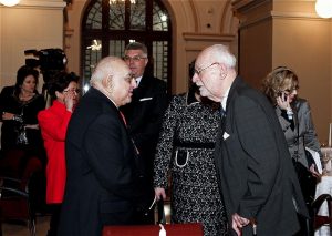 Acad. Bălăceanu Stolnici și Dinu Săraru la 80 ani la BNR