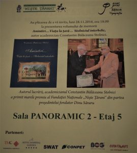 Lansare carte C. Balaceanu Stolnici - afișul evenimentului